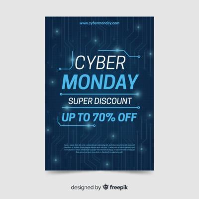 Cyber Monday Flyer Template in Flat Design – Free Download