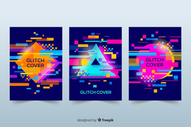 Colorful Glitch Effect Cover Design – Free to Download