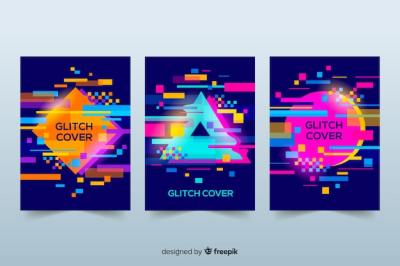 Colorful Glitch Effect Cover Design – Free to Download