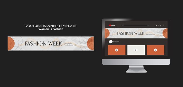 Women’s Fashion YouTube Banner Template – Free Download