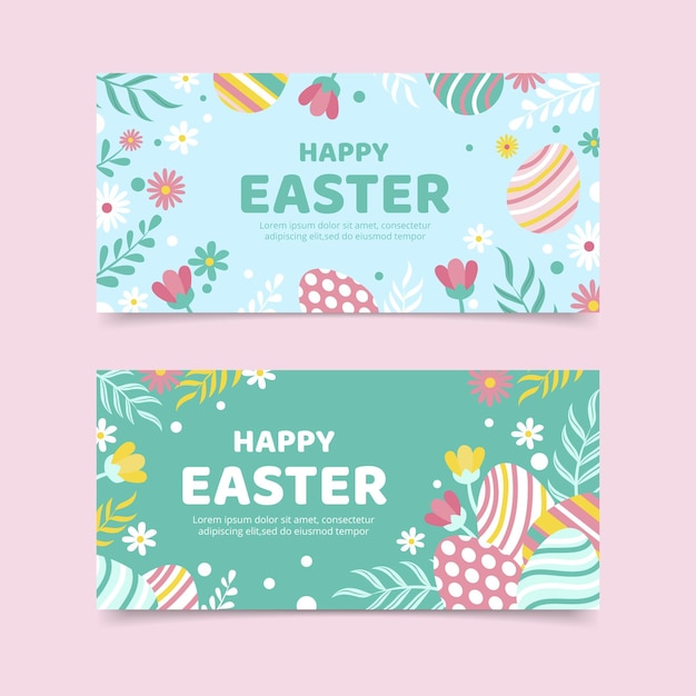 Flat Easter Banner Set – Free Download, Download Free Stock Photo