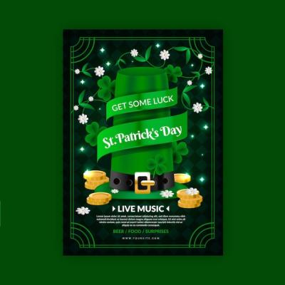 Realistic St. Patrick’s Day Flyer Template for Free Download