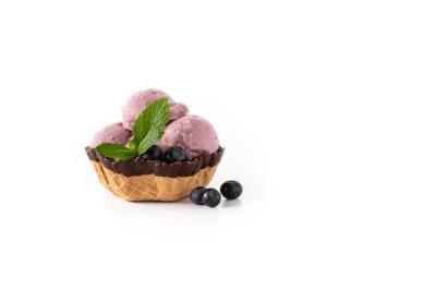 Blueberry Ice Cream Scoop in Paper Cup – Free Stock Photo for Download