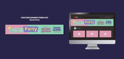 House Party YouTube Banner Template – Free Download