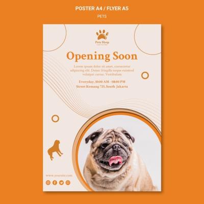 Vertical Poster Design for Pet Shop Featuring Dogs – Free Download