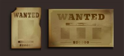 Old Western Wanted Paper Poster for Reward Vector – Free Download