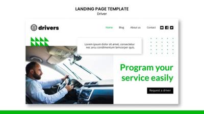 Driver Landing Page PSD Template – Free Download