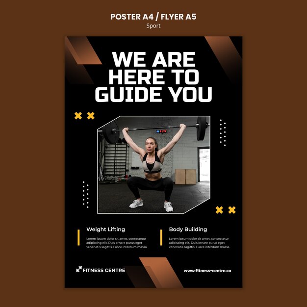 Flat Design Sport Template – Free Download