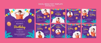 Birthday Party Social Media Post Template – Free Download