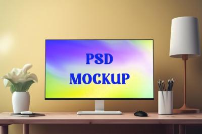 PSD Monitor Screen Mockup – Download Free Stock Photo