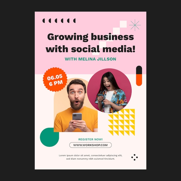 Flat Design Business Workshop Poster – Free Download