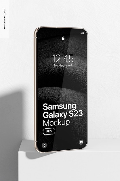 White Samsung Galaxy S23 Mockup on Podium – Free Download