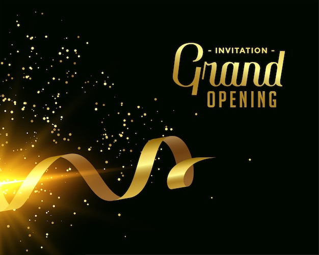 Grand Opening Card Design in Golden Theme – Free Download