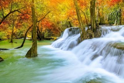 Majestic Autumn Waterfall in National Park – Free to Download