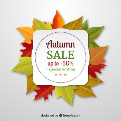 Realistic Leaves Background for Autumn Sale – Free Stock Photo, Download for Free