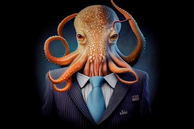 Businessman in a Jacket with an Octopus Head – Free Stock Photo for Download