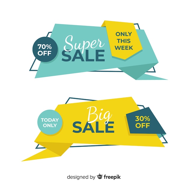 Origami Sale Banner Collection – Free Download, Free Stock Photos