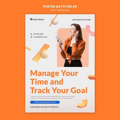 Goal Tracking Application Poster Template – Free to Download