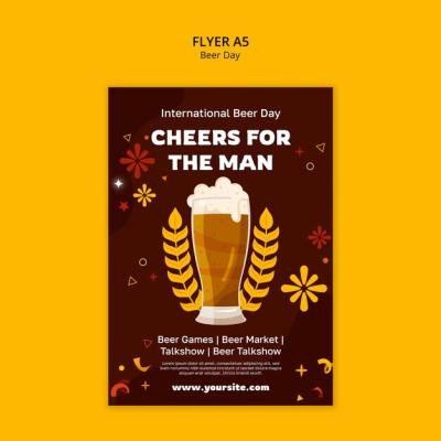 Beer Day Celebration Flyer Template – Download Free Stock Photo