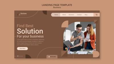 Flat Design Landing Page Business Template – Free Download