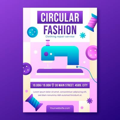 Circular Fashion Poster Template – Free Download