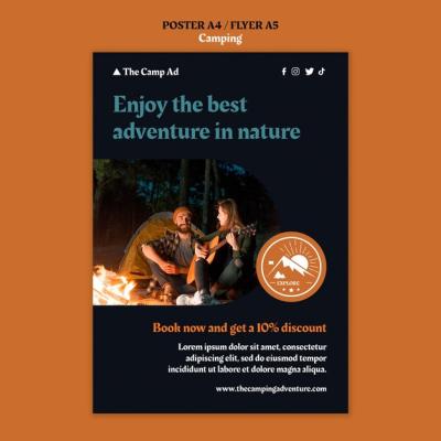 Camping Vertical Poster Template – Free Download