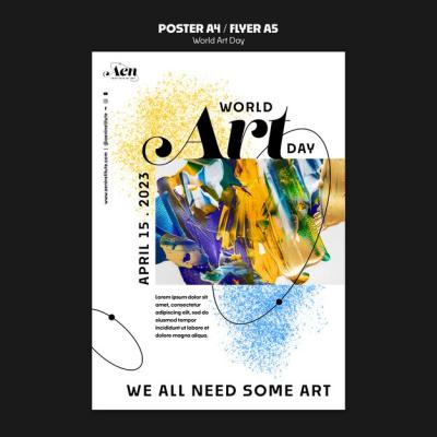 World Art Day Celebration Poster Template for Free Download