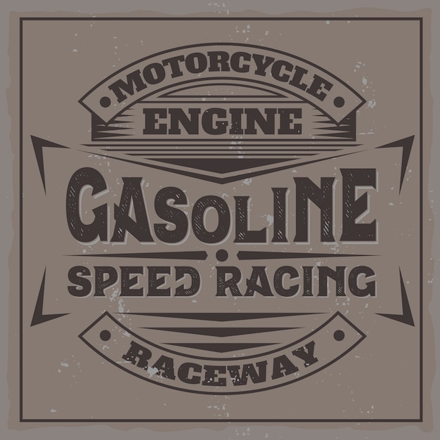 Vintage Motor Label with Lettering Composition – Free Download