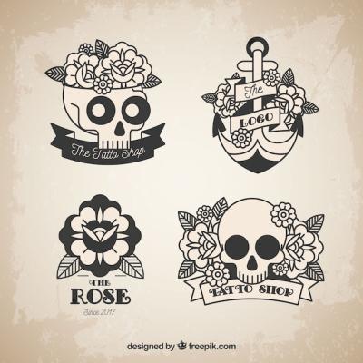 Skull and Roses Tattoo Collection – Free Download