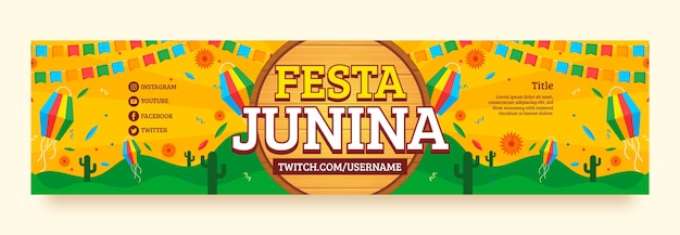 Gradient Festas Juninas Twitch Banner – Free Download