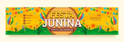 Gradient Festas Juninas Twitch Banner – Free Download