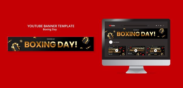 Boxing Day Celebration YouTube Banner Template – Free Download