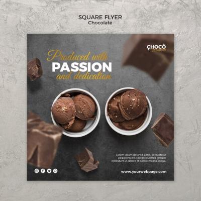 Chocolate Concept Square Flyer Design – Free Download