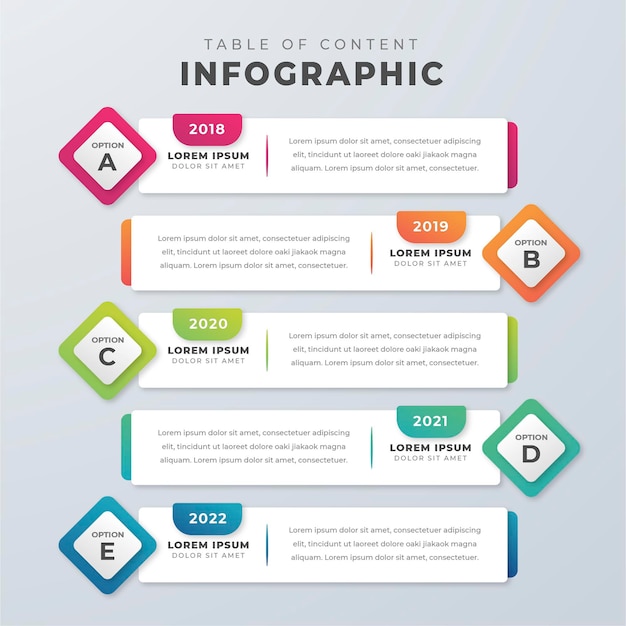 Gradient Table of Contents Infographic – Free Download