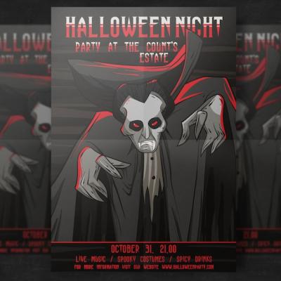 Halloween Party Flyer Template for Free Download