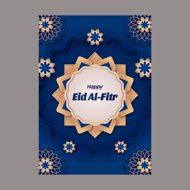 Gradient Eid al-Fitr Greeting Card Template – Download Free Stock Photo