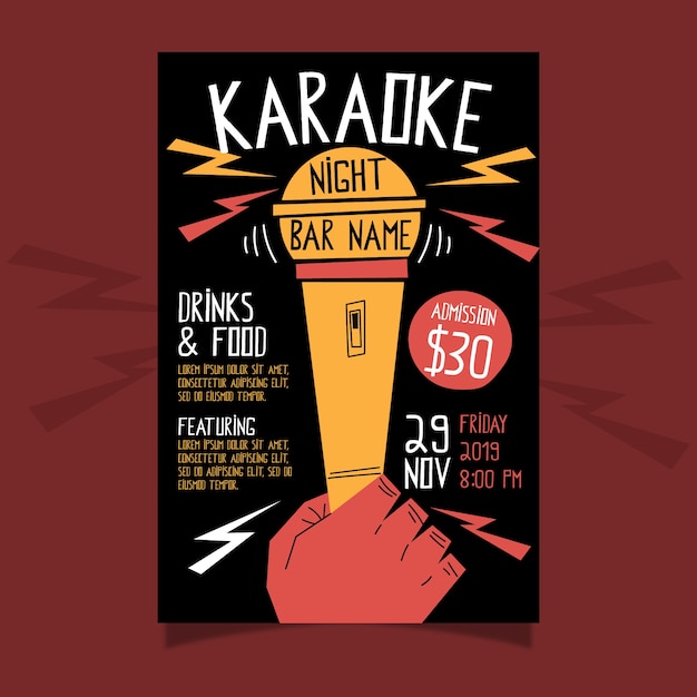 Abstract Karaoke Poster Template – Free Download