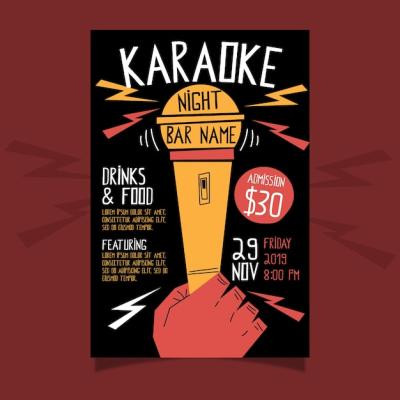 Abstract Karaoke Poster Template – Free Download