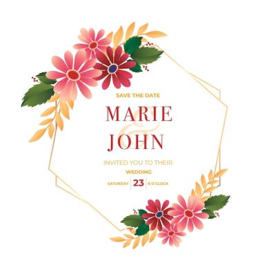 Wedding Floral Frame Design – Free Download