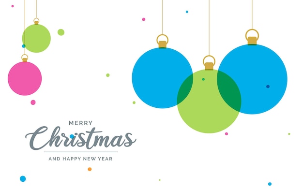 Flat Merry Christmas Decorative Ball Elements Hanging Vector Background Illustration – Free Download