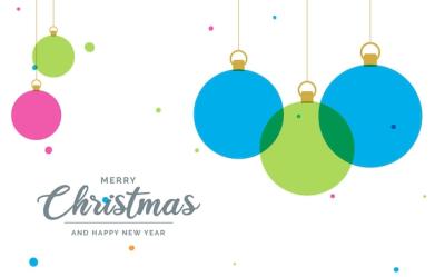 Flat Merry Christmas Decorative Ball Elements Hanging Vector Background Illustration – Free Download