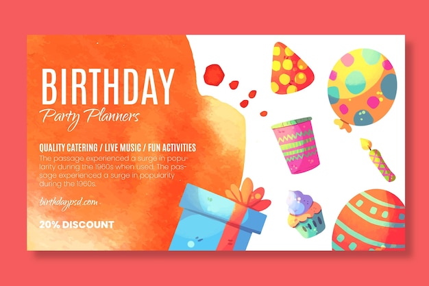 Children Birthday Banner Template – Free Download