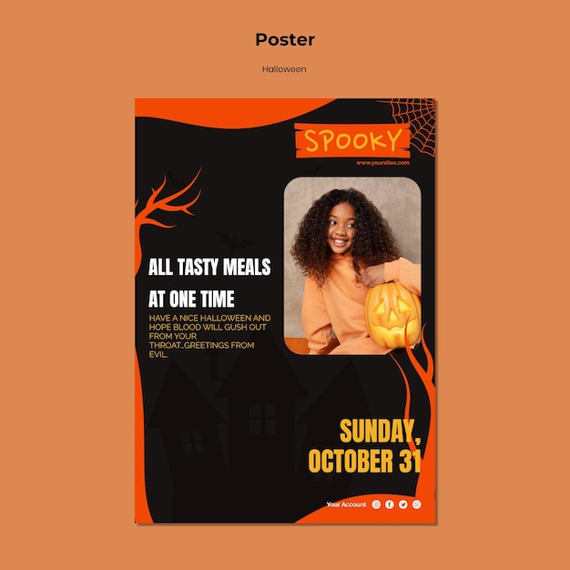 Halloween Food Poster Template – Free Download