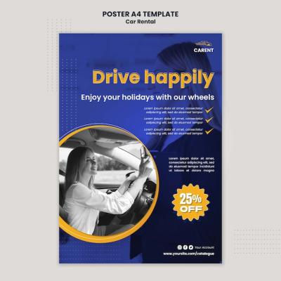 Car Rental Vertical Poster Template – Free Download