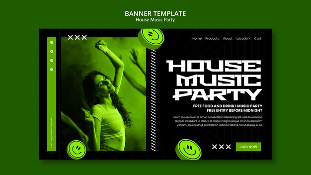 House Music Party Landing Page Template – Free Download