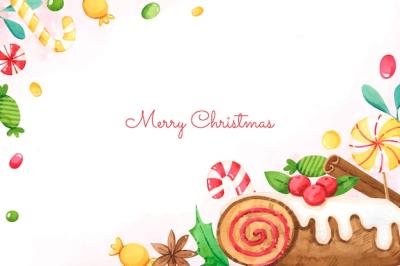 Watercolor Background for Christmas Season Celebration – Free Download