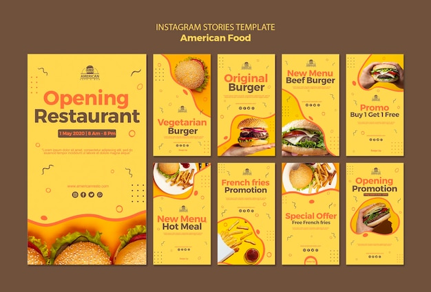 American Food Instagram Stories Template – Free Download