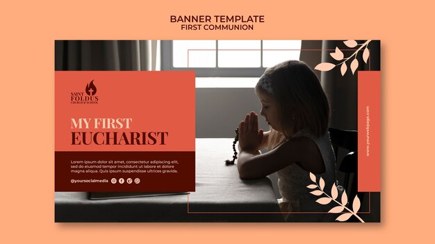 First Communion Banner Template – Free Download