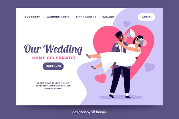 Wedding Landing Page Illustrations – Free Download