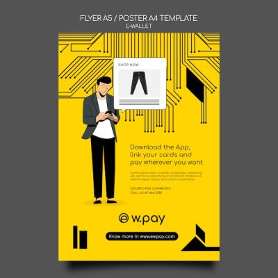 E-wallet Poster Template – Free Download